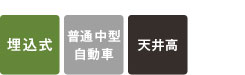 埋め込み式・普通中型自動車・天井高