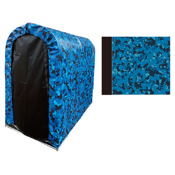 迷彩柄　サイクルハウス2台用　ブルー